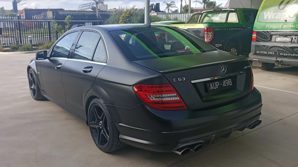matte black vehicle wrap