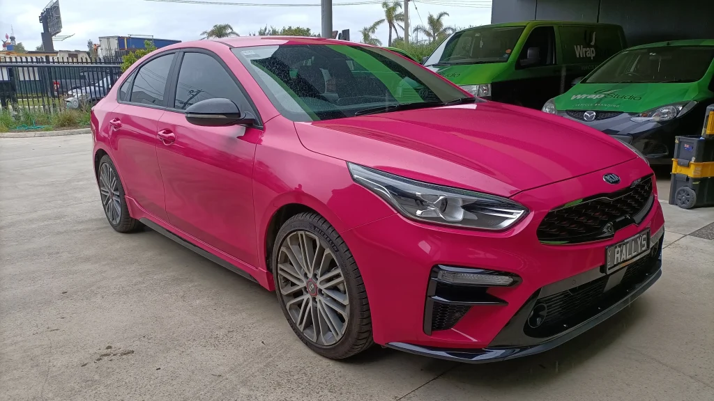 gloss pink vehicle wrap