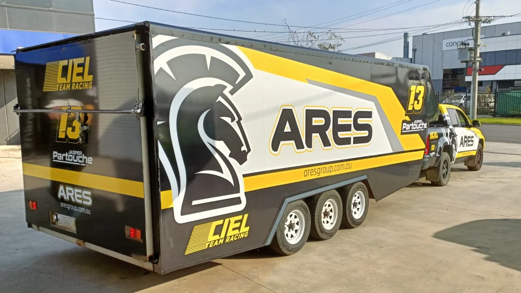 Truck & Trailer Signage Wraps. Ares trailer wrap
